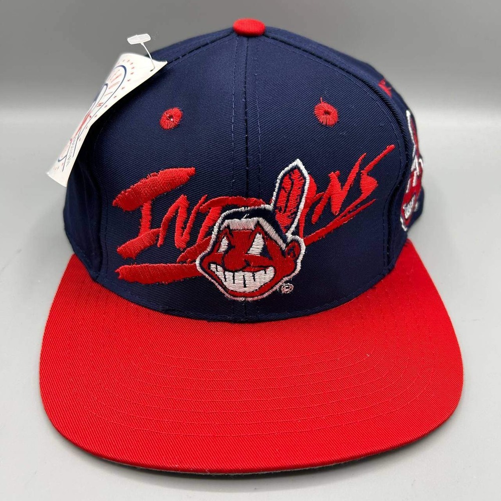 Vintage Cleveland Indians Guardians Hat Men Signatures Snap Back Cap New